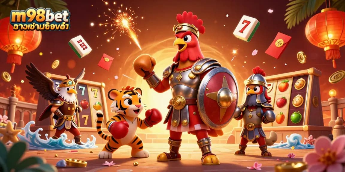 เล่นเกม m98bet ทางเข้ามือถือ ในงานเทศกาลคาสิโนกับนักรบไก่และเทพเจ้าบนโคลอสเซี่ยม