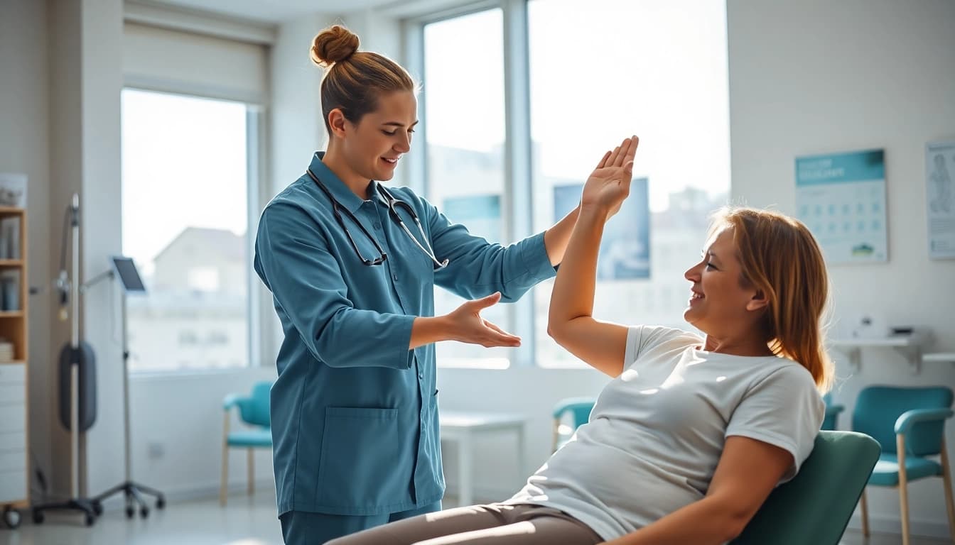Engaging physiotherapy edmonton session showcasing a skilled therapist helping a patient recover.