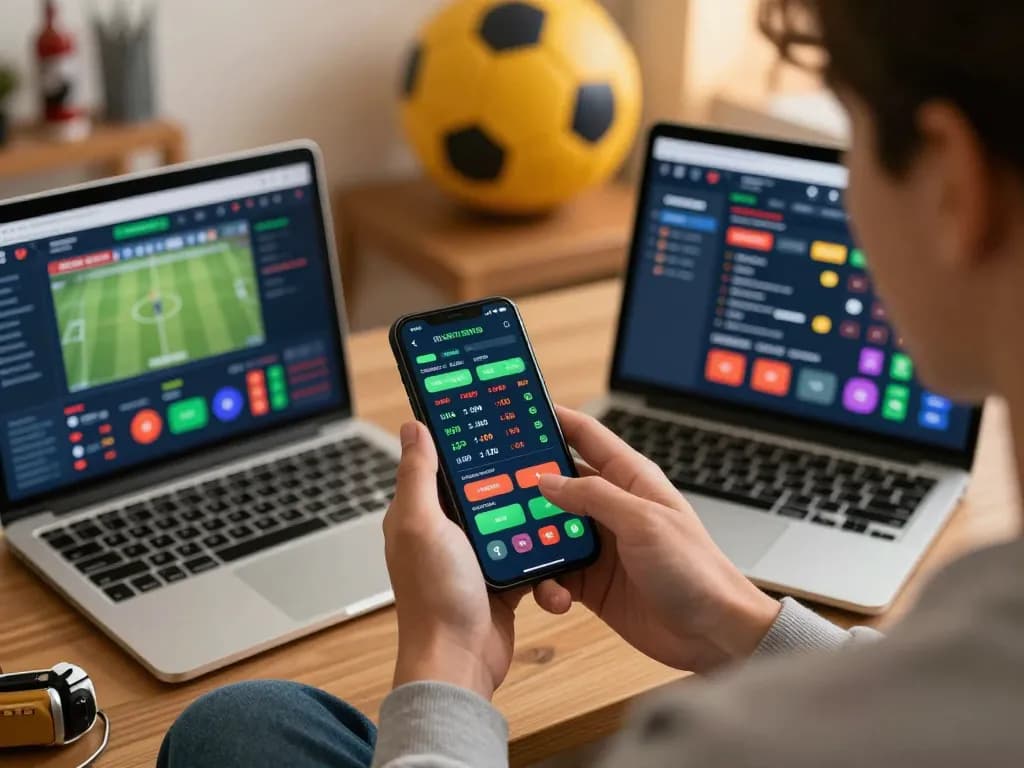 Engaging in sports betting on mobile app at home, exploring siti scommesse esteri through dynamic odds and user interface.