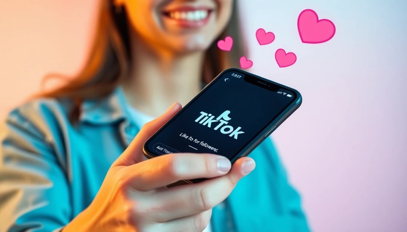 tiktok いいね 購入で人気を集めるスマートフォンを持つインフルエンサー