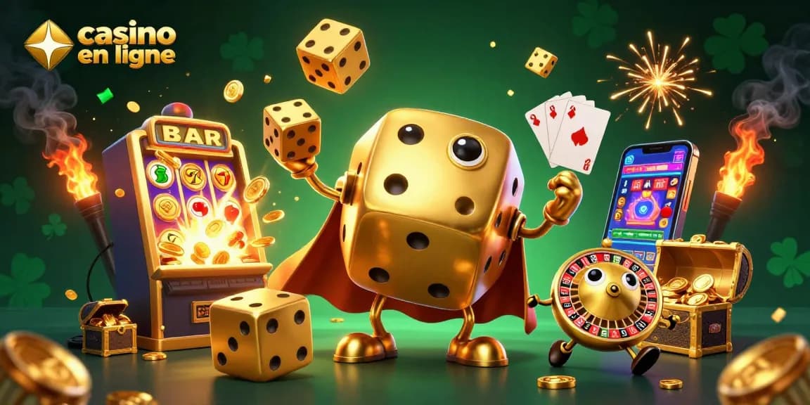 Jouez au casino en ligne paysafecard avec des dés d'or et des machines à sous en explosion de jackpot.