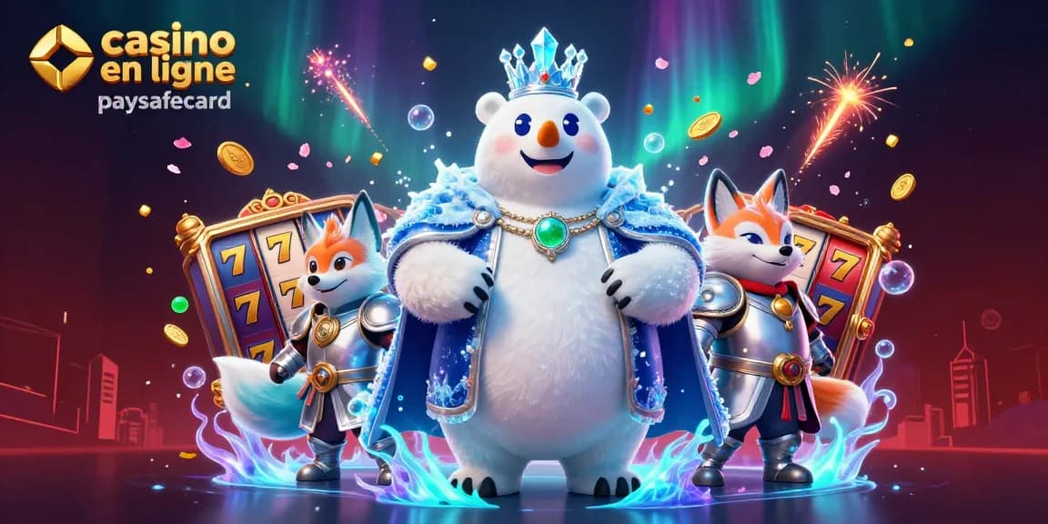 Jouez dans un casino en ligne paysafecard avec des personnages et des éléments de jeu riches et colorés.