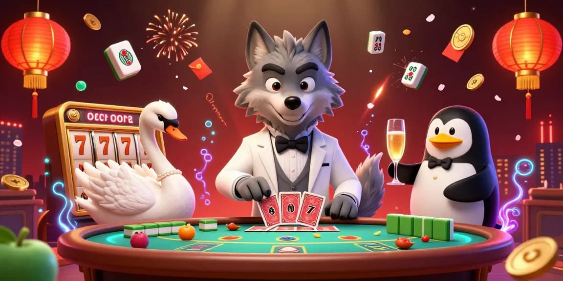 Engage with slot online in a vibrant casino scene with cartoon characters and dynamic gaming elements.