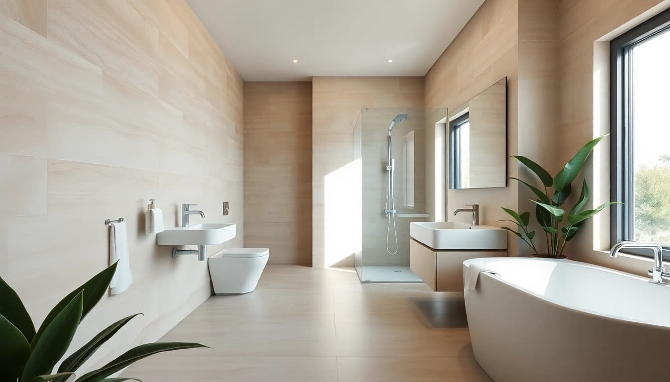 Découvrez une douche à l'italienne moderne avec des finitions élégantes et un espace accueillant.