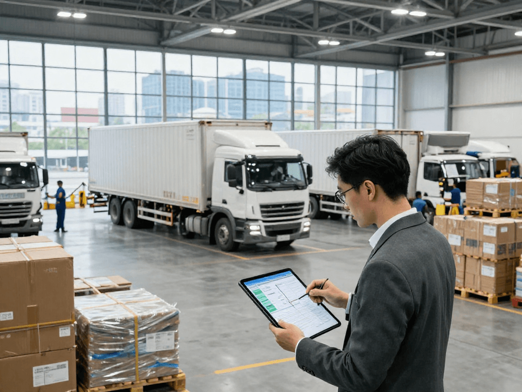 Spedition in Dortmund: Professionelles Team organisiert internationale Transporte am Logistikzentrum.