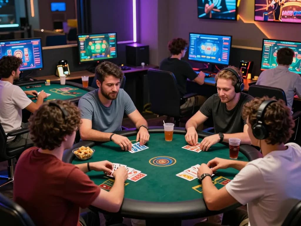 TIN TỨC hubet88 players enjoying a vibrant online gaming experience with card games.
