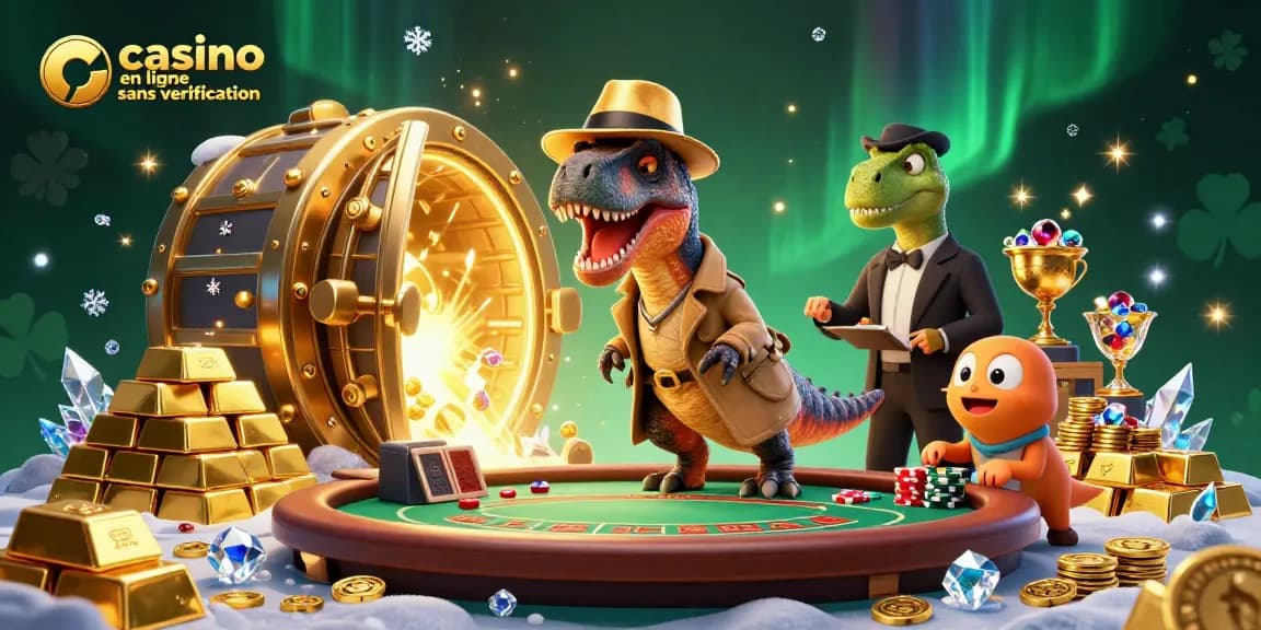 Jouez dans un casino en ligne sans vérification avec un velociraptor en détective à la table de blackjack.