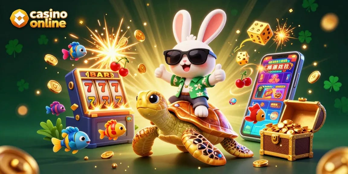 Participez à l'excitation des jeux de casino en ligne avec une illustration dynamique mettant en avant la chance et le plaisir.