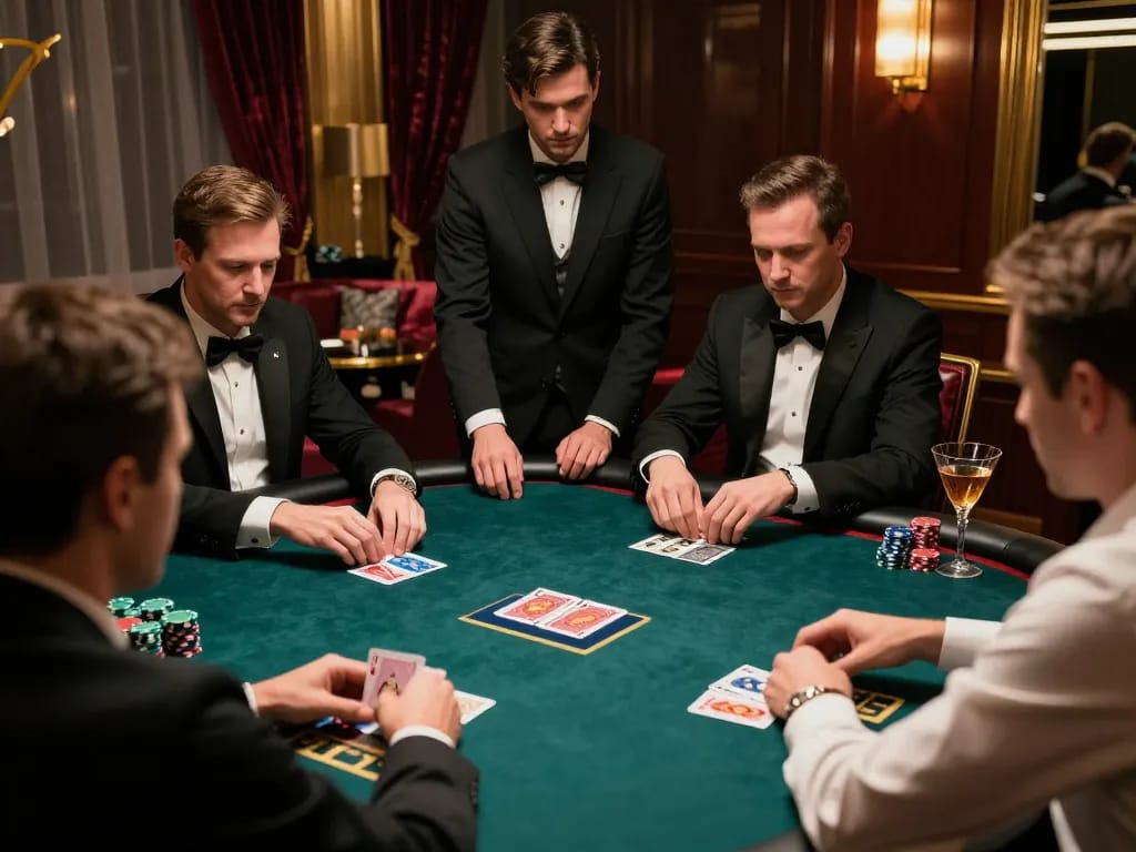 Playing poker in high-stakes private room showcasing online casinos in Canada reddit for elite gamblers