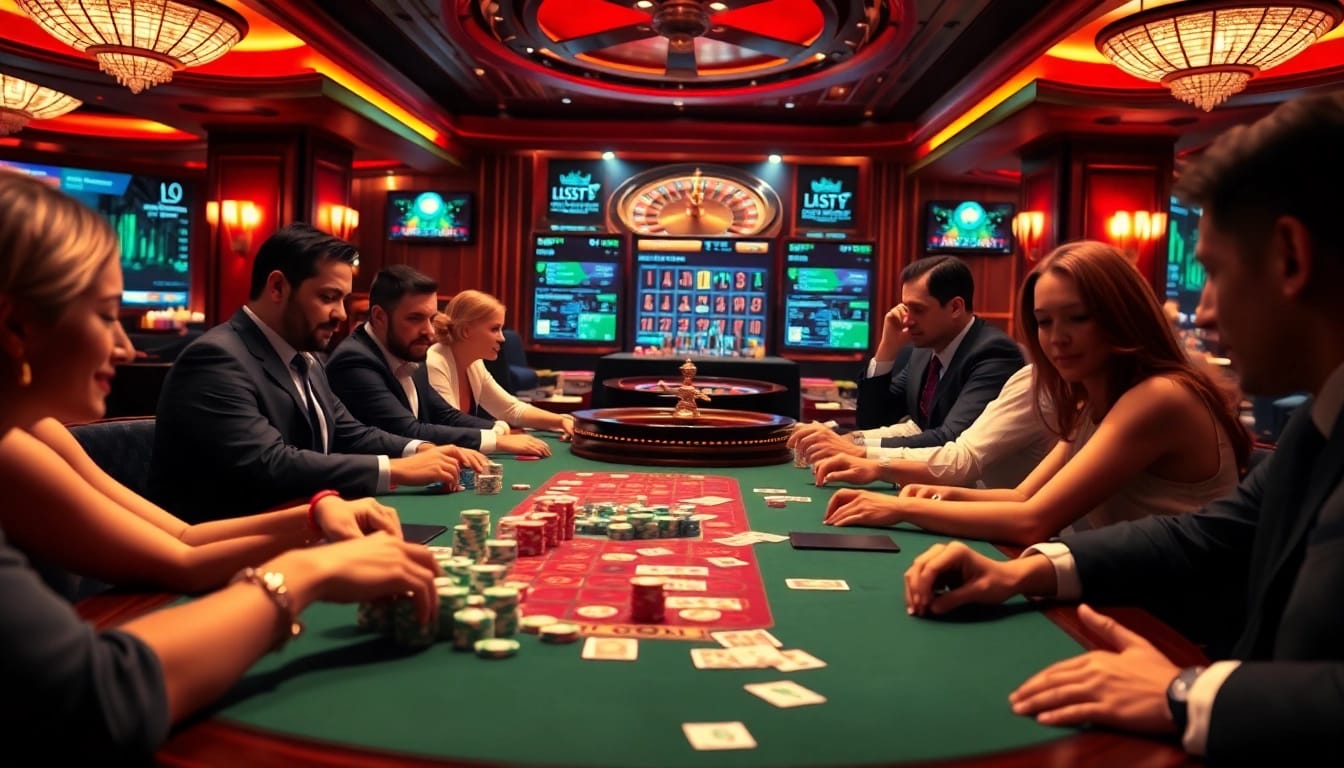 Vivez l'excitation de meilleure casino en ligne avec des tables de poker luxueuses et des jetons vibrants lors de parties à enjeux élevés.