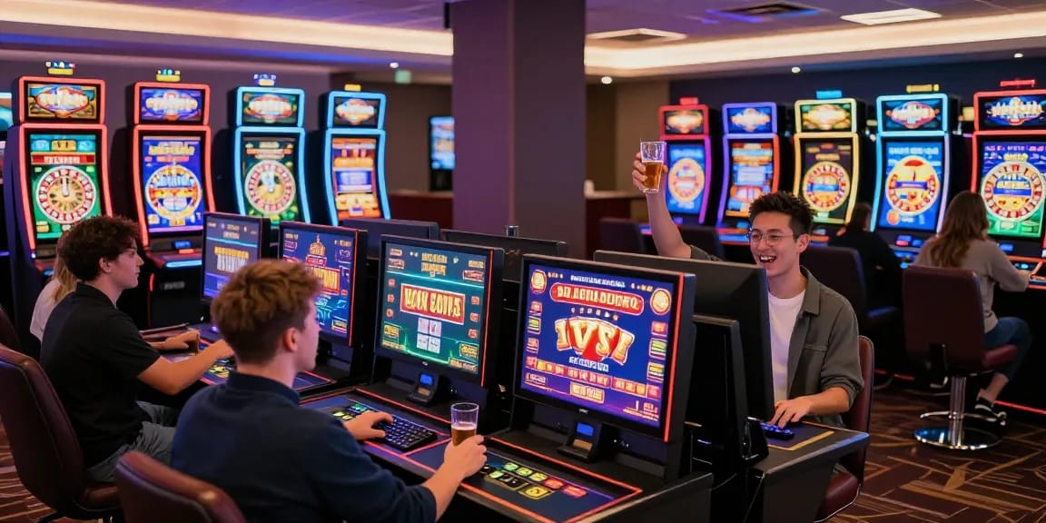 Casino non UK players enjoying vibrant gaming experiences in a lively environment.