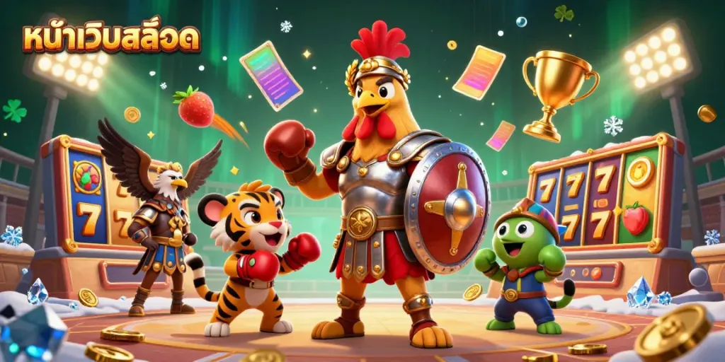 Engage with หน้าเว็บสล็อต through dynamic scenes filled with thrilling slot elements and rich casino illustrations.