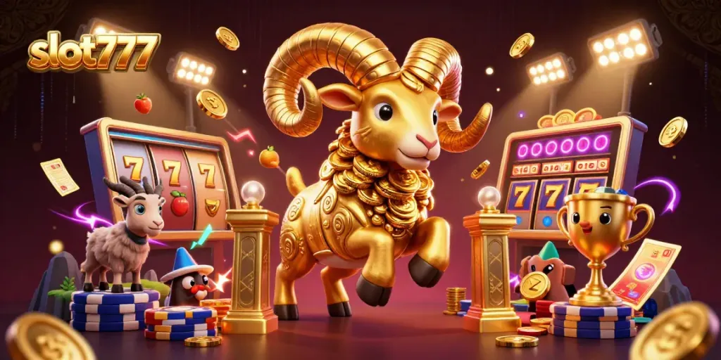 Mainkan slot777 dengan keberuntungan jackpot di ilustrasi kasino digital yang mengesankan.