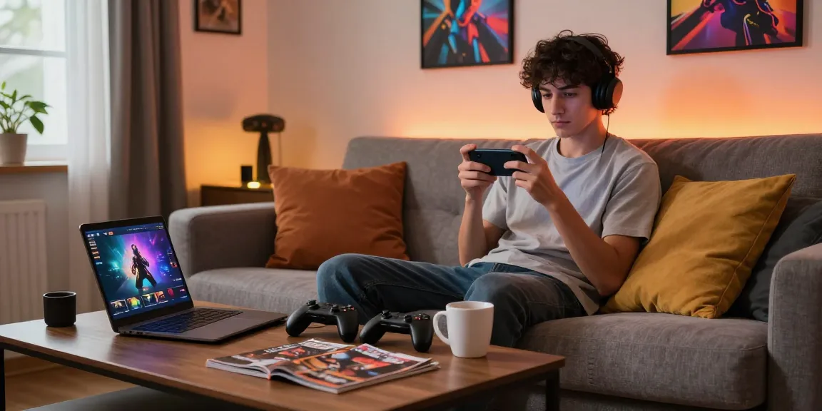 Ang gaming scene sa bd188 na nagpapakita ng masayang karanasan sa mobile gaming sa bahay.