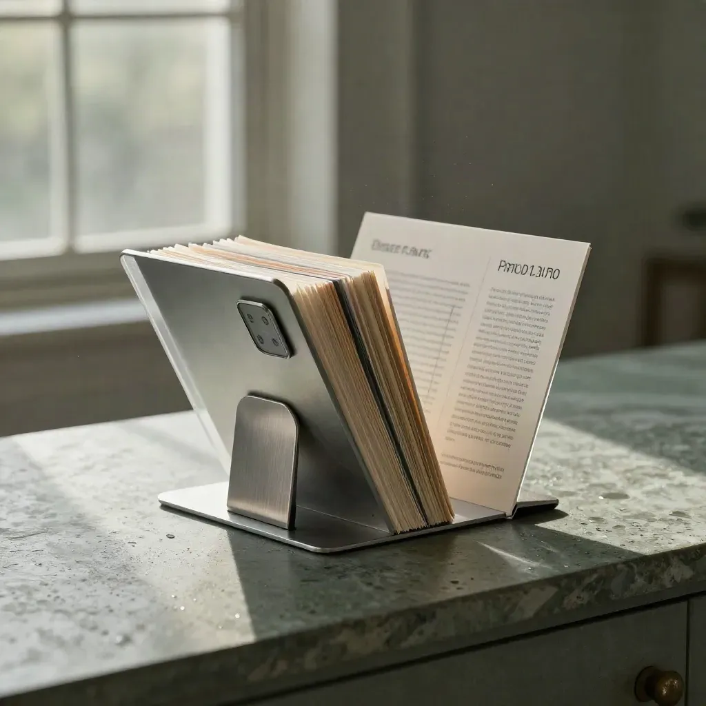 Premium forex tracker folio with alert tiles and broker card on a rain-kissed stone plinth.