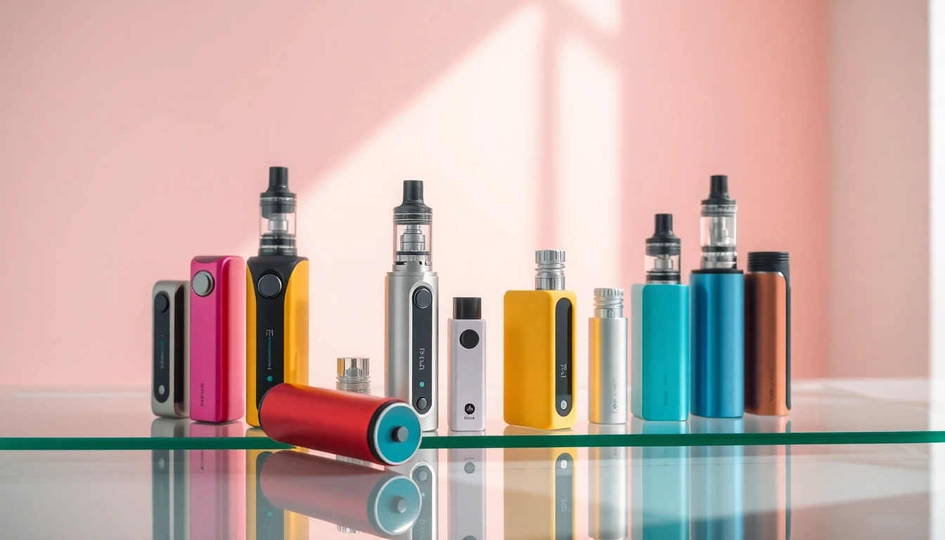 Showcase of vibrant nicotine free vape devices highlighting modern designs and a fresh approach to vaping.