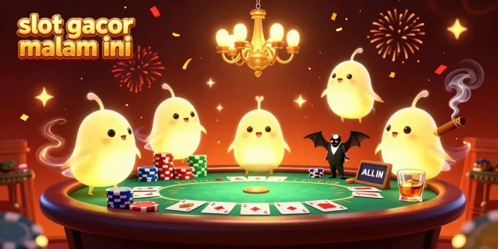 Menyaksikan keberuntungan dengan slot gacor malam ini di kasino bercahaya yang dipenuhi permainan dan suasana meriah.