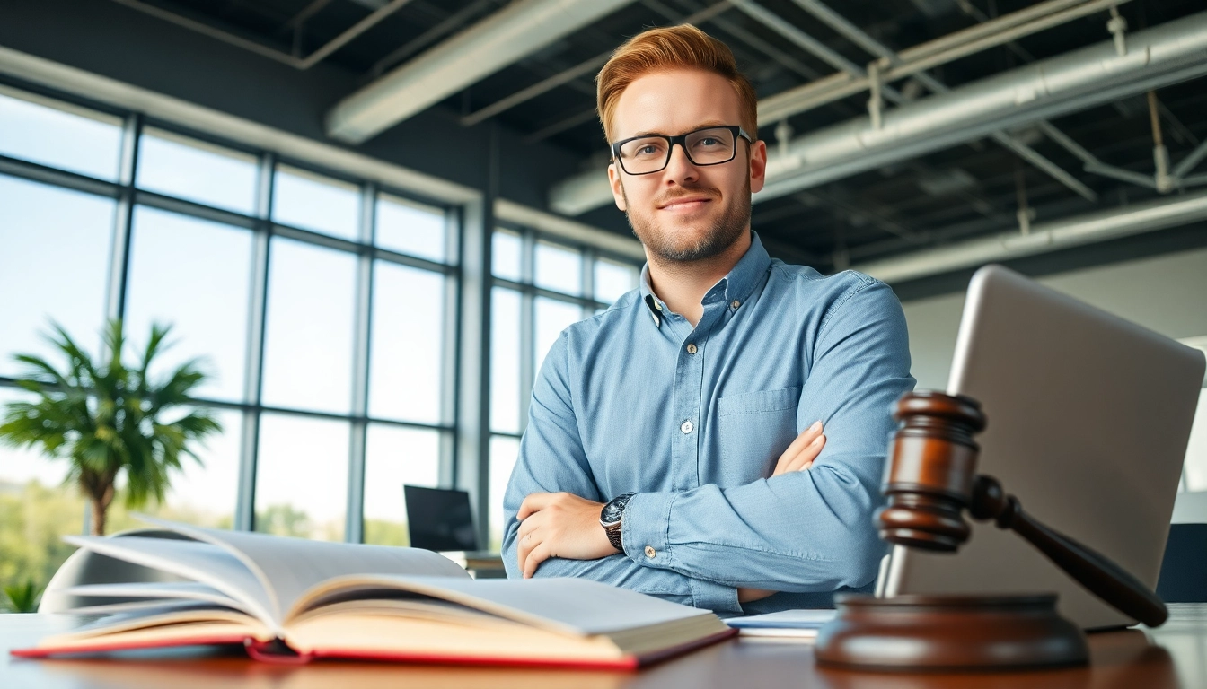 Clearwater truck accident attorney confidently discussing case in a modern office setting.