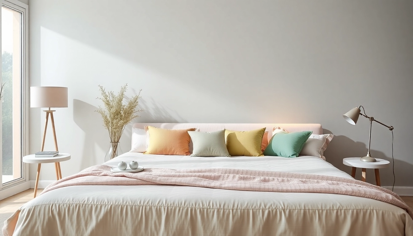 Dimensioni letto una piazza e mezza, visualizza un letto accogliente con lenzuola morbide e cuscini decorativi.