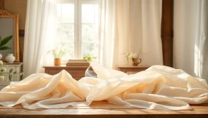 Creëer prachtige ontwerpen met mousseline stoffen, weergegeven in zachte pastelkleuren.