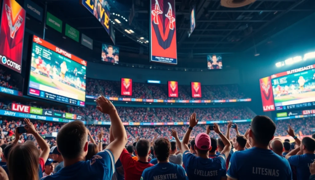 실시간스포츠중계의 흥미로운 순간을 포착한 찬란한 경기장 풍경.