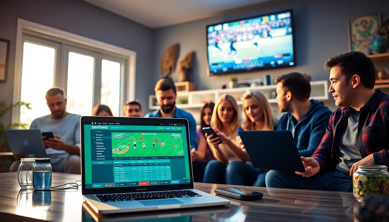 Engage with online sportsbooks Saskatchewan while betting at home with friends in a vibrant setting.