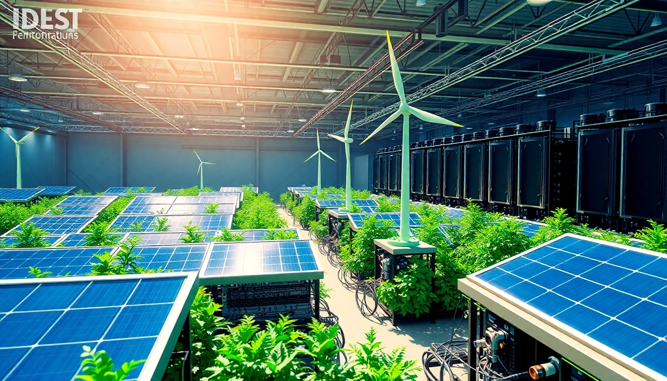 Visual representation of the best cloud mining facilities with renewable energy sources.