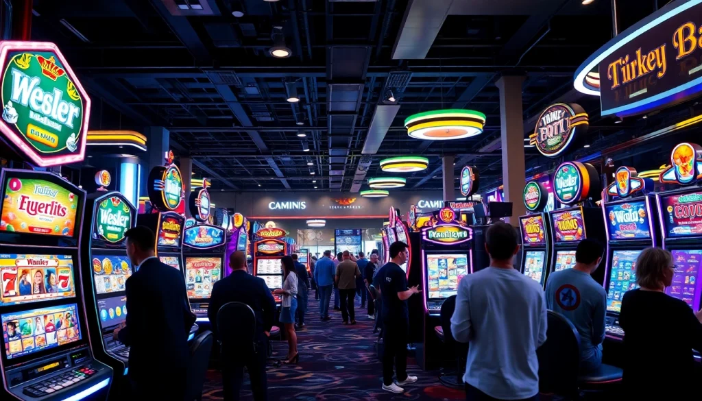 Slot depo pulsa di kasino modern dengan para pemain merasakan keseruan permainan.