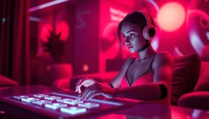 Engaging interface for sex chat ai interactions with vibrant colors.