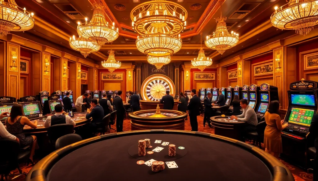Experience the thrill of Nhà cái GAVIP999 at a luxurious casino gaming floor.