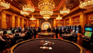 Experience the thrill of Nhà cái GAVIP999 at a luxurious casino gaming floor.