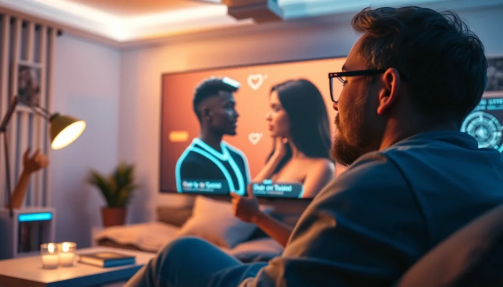 Engaging ai sex interaction with a lifelike AI girlfriend in a cozy digital setting.