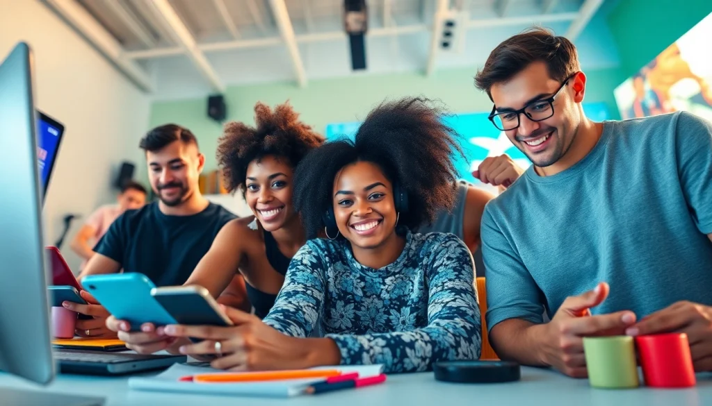 OnlyFans Search results showcasing diverse creators engaging with content in a vibrant setting