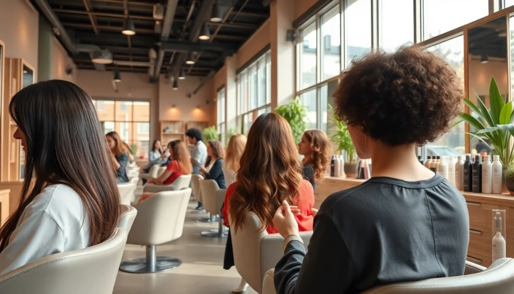 Perm san diego hairstyle transformations at a welcoming salon atmosphere with Aveda products.