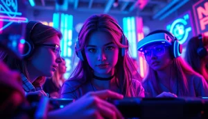 Dynamic scene of characters enjoying immersive porn games ai with vibrant AI graphics.