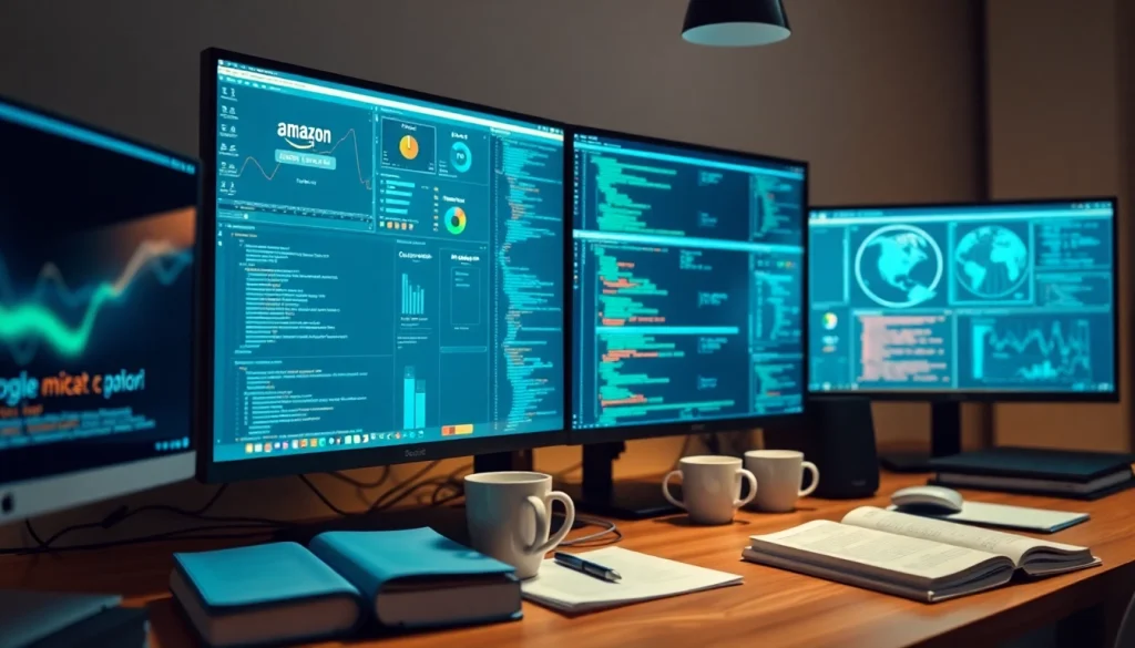 Innovative software engineering workspace highlighting coding projects and tools.