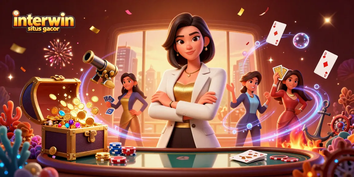 Experience winning with interwin situs gacor in a vibrant casino-themed illustration.