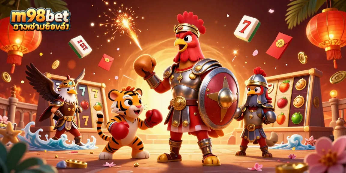 เล่นเกม m98bet ทางเข้ามือถือ ในงานเทศกาลคาสิโนกับนักรบไก่และเทพเจ้าบนโคลอสเซี่ยม