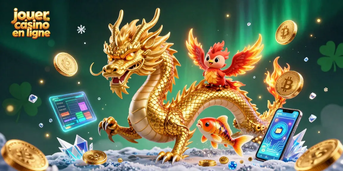 Découvrez l'univers des jeux en jouant au casino en ligne avec un dragon doré et un phoenix en 3D.