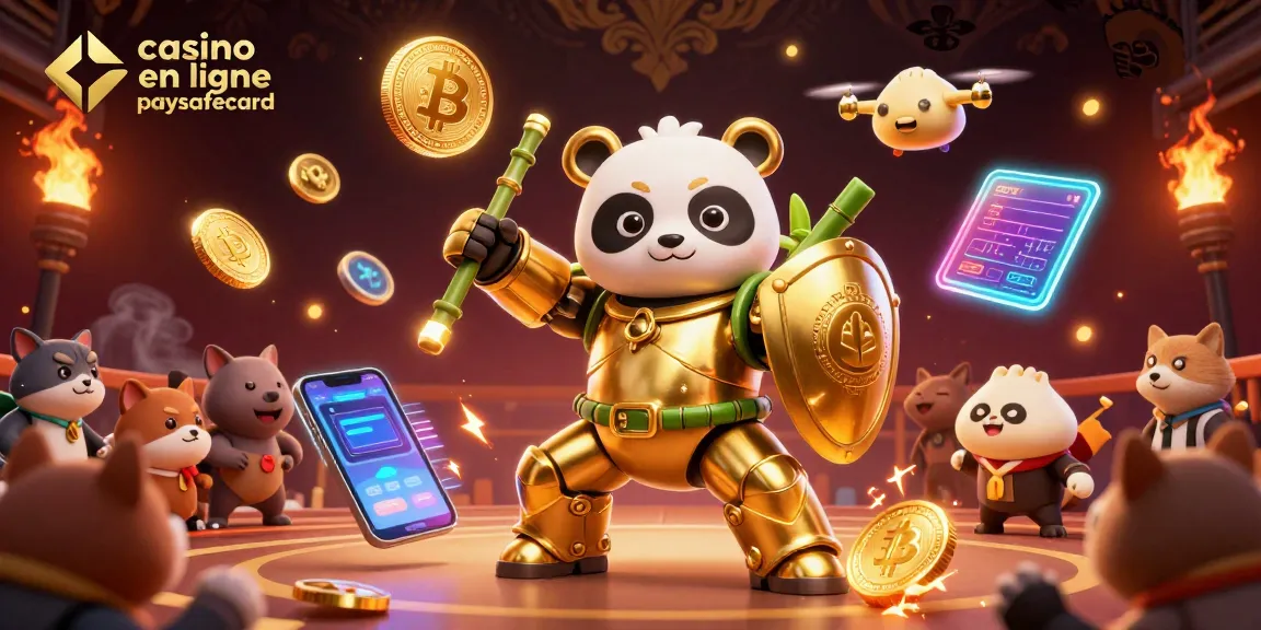 Plongez dans l'univers du casino en ligne paysafecard avec ce panda pilote de robot aux 3D riches.