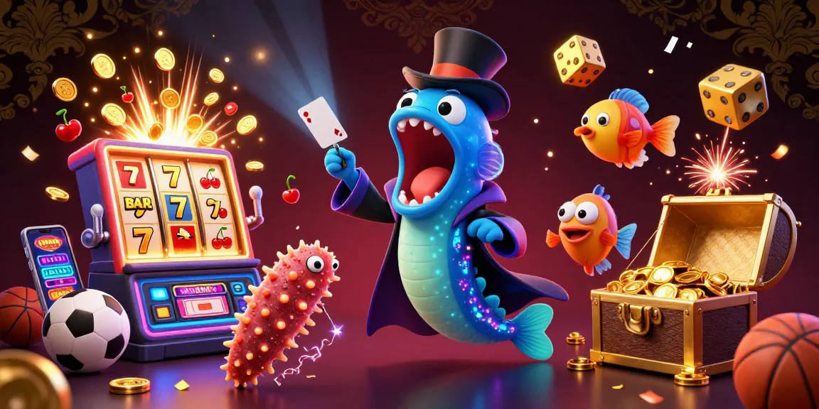 Engage in judi bola action with a deep-sea magician eel and sports-themed gambling elements.