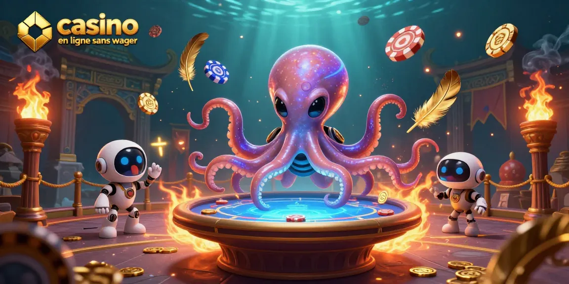Gagnez sur le casino en ligne sans mise avec une illustration immersive et dynamique.