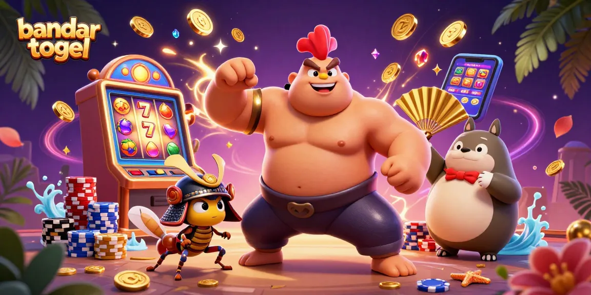 Engage with bandar togel in this dynamic, vibrant casino-themed illustration featuring rich gambling elements.