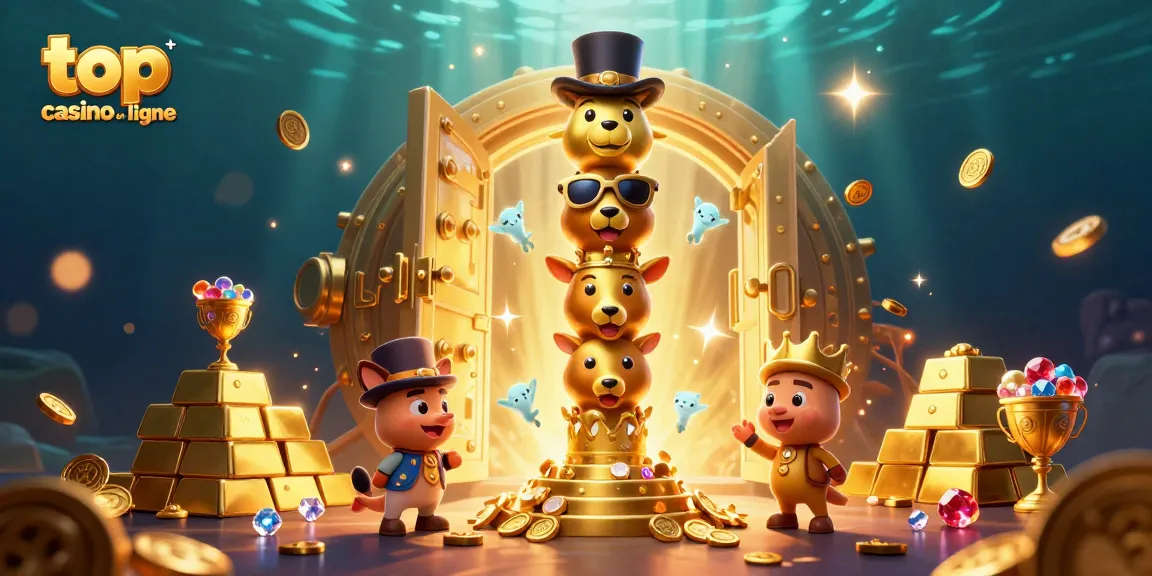 Découvrez les richesses du top casino en ligne avec un totem animé et des trésors scintillants.