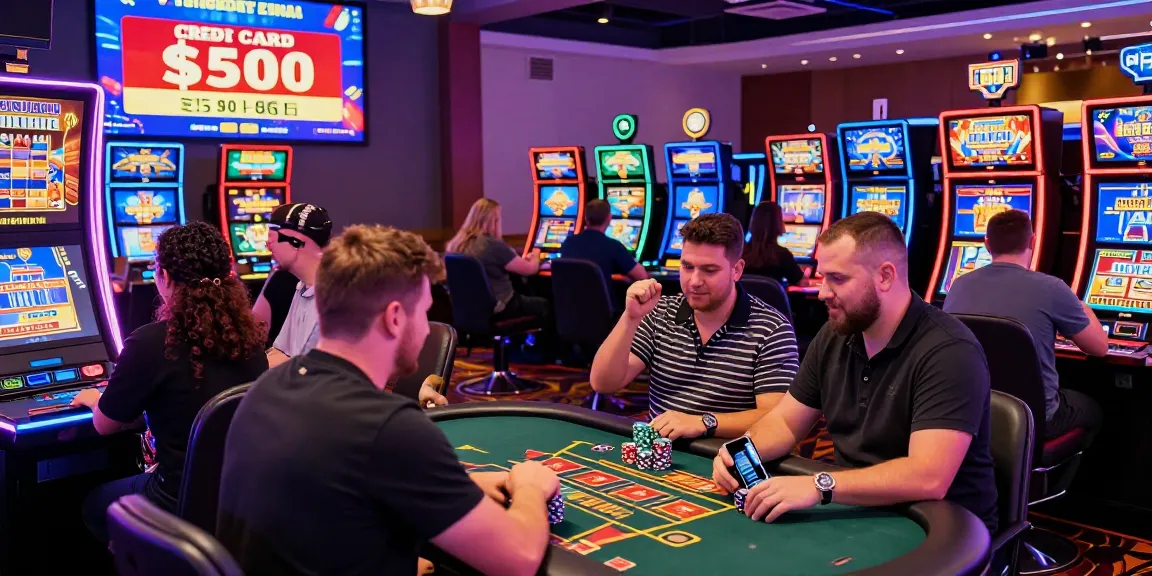 Players enjoying vibrant credit card casinos with engaging games and lively atmosphere.