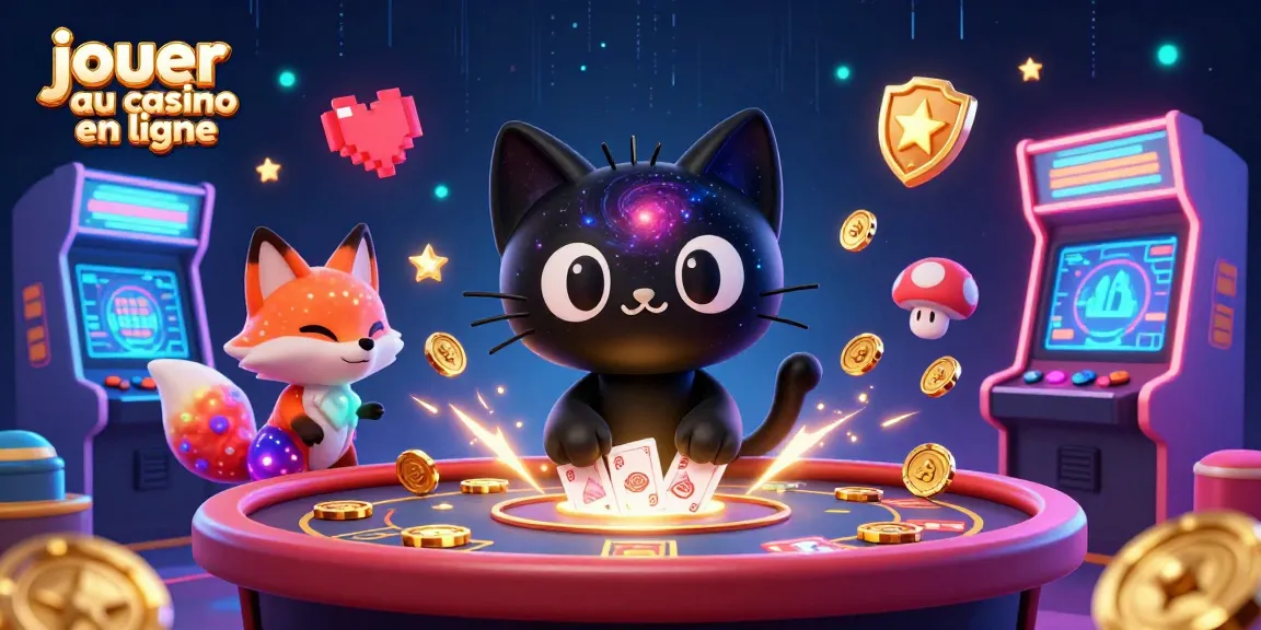 Jouez au casino en ligne avec une illustration dynamique de personnages captivants et des éléments de jeu vibrants.